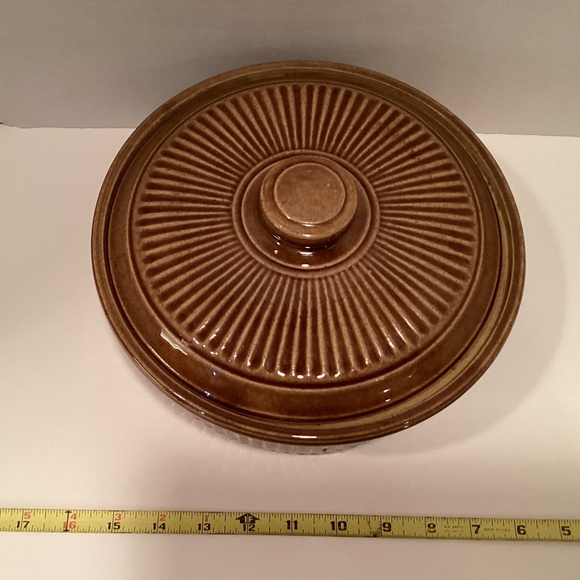 Vintage USA Stoneware Crock Pottery with Ribbed Sides - Picture 6 of 6